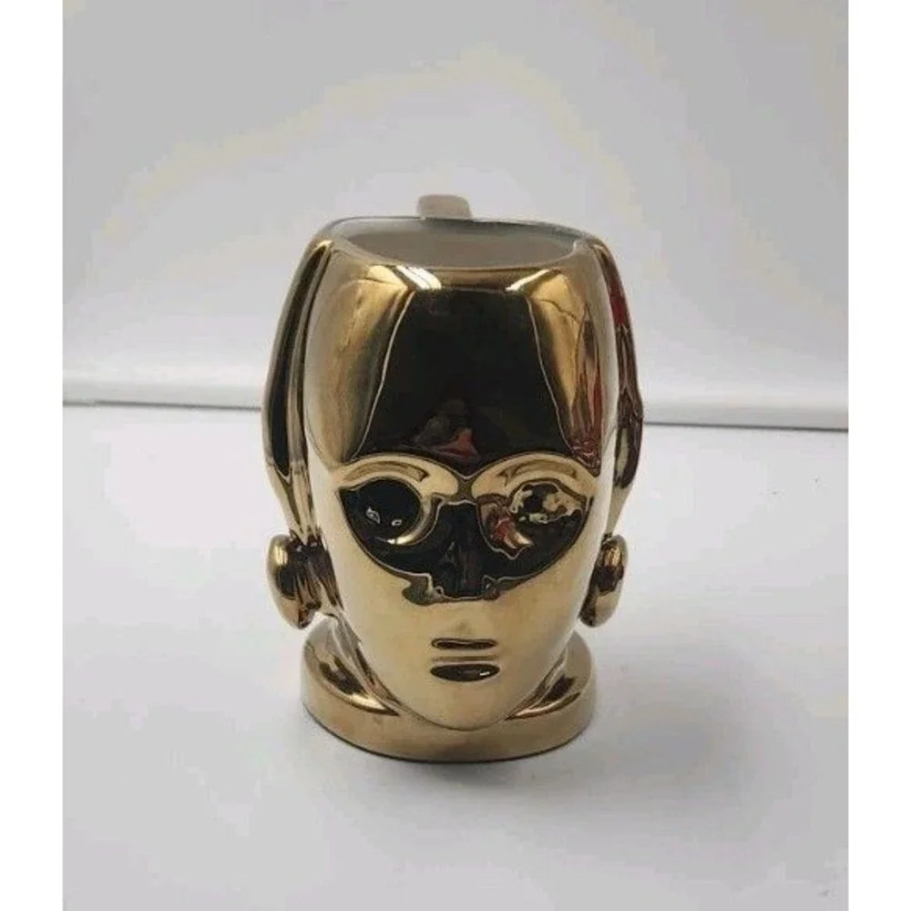 🤖 Vintage Official Star Wars C-3PO Figural Coffee Mug Gold Ceramic Collectible